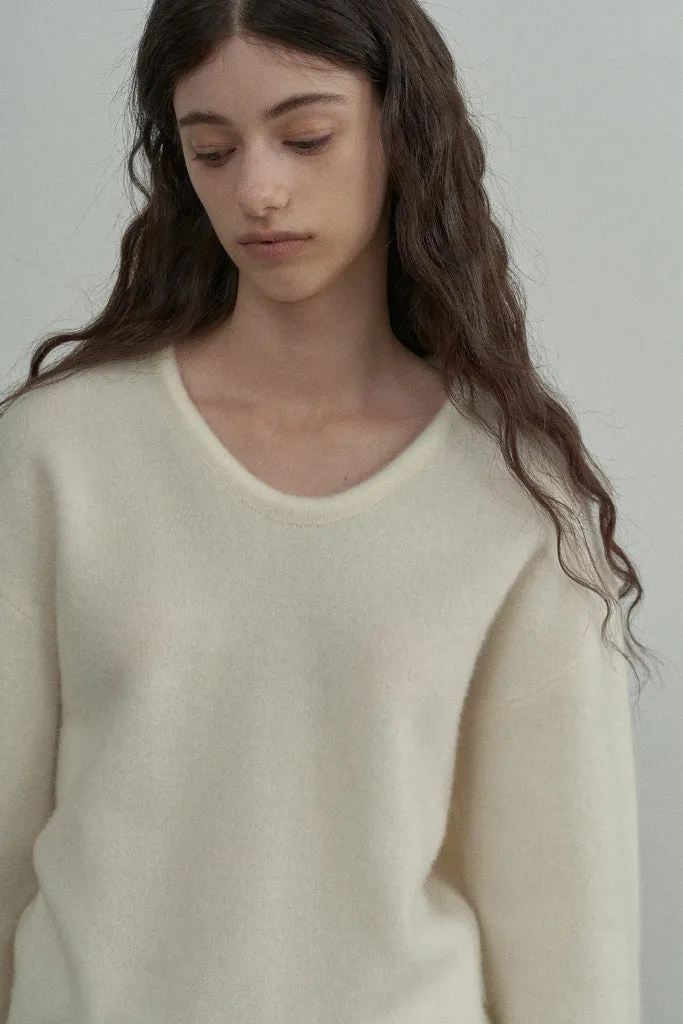 100 wool soft wide sleeve pullover sweater | 5 color