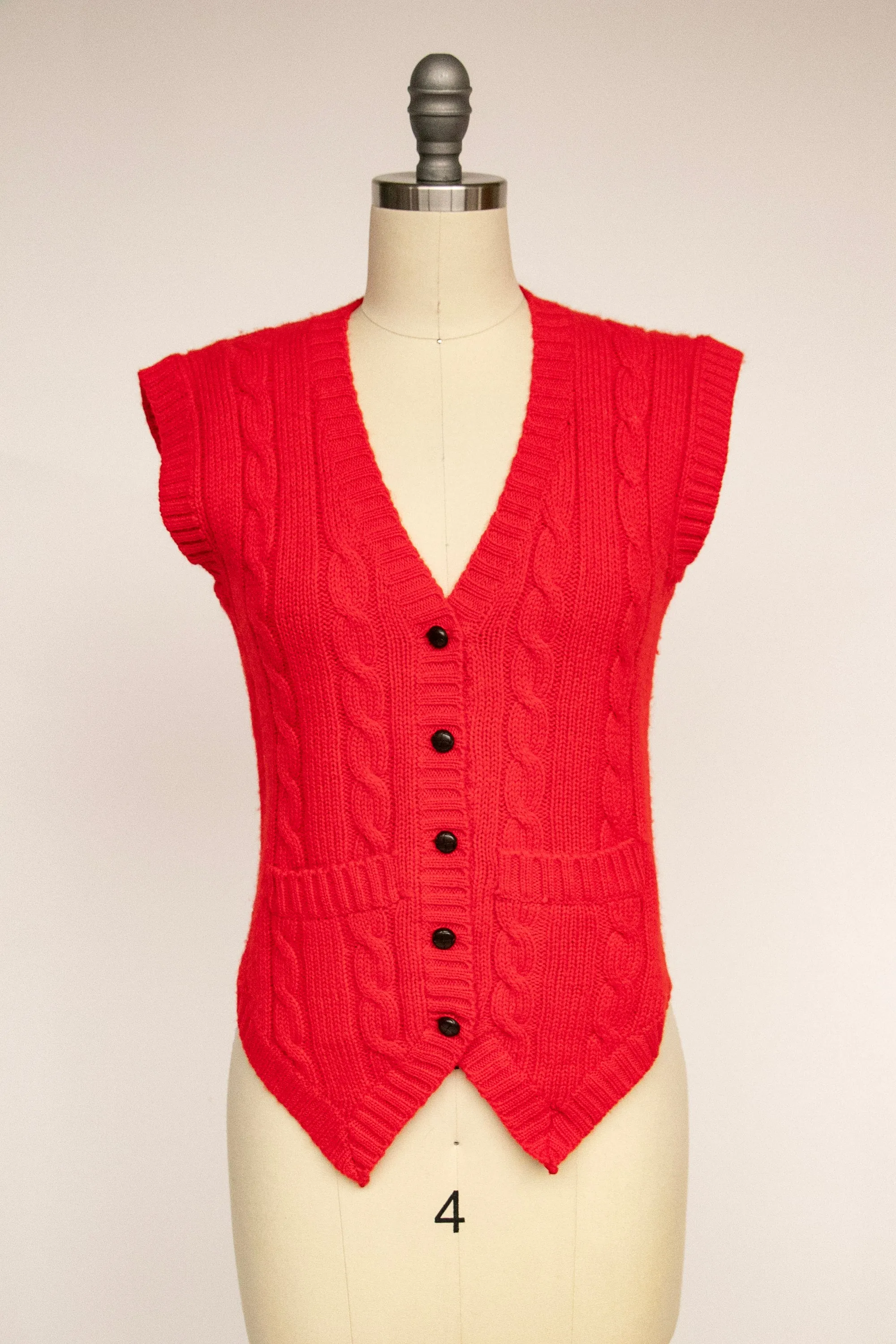 1970s Wool Knit Top Sweater Vest S