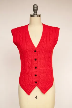 1970s Wool Knit Top Sweater Vest S