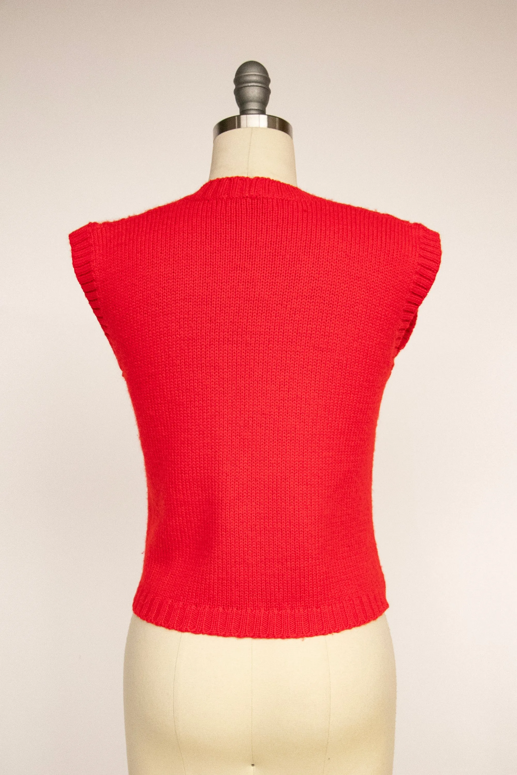 1970s Wool Knit Top Sweater Vest S