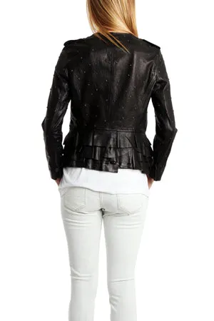 3.1 Phillip Lim Studded Ruffle Leather Jacket