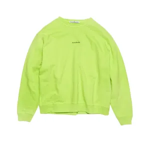 ACNE STUDIOS STAMP LOGO CREWNECK FLUO GREEN