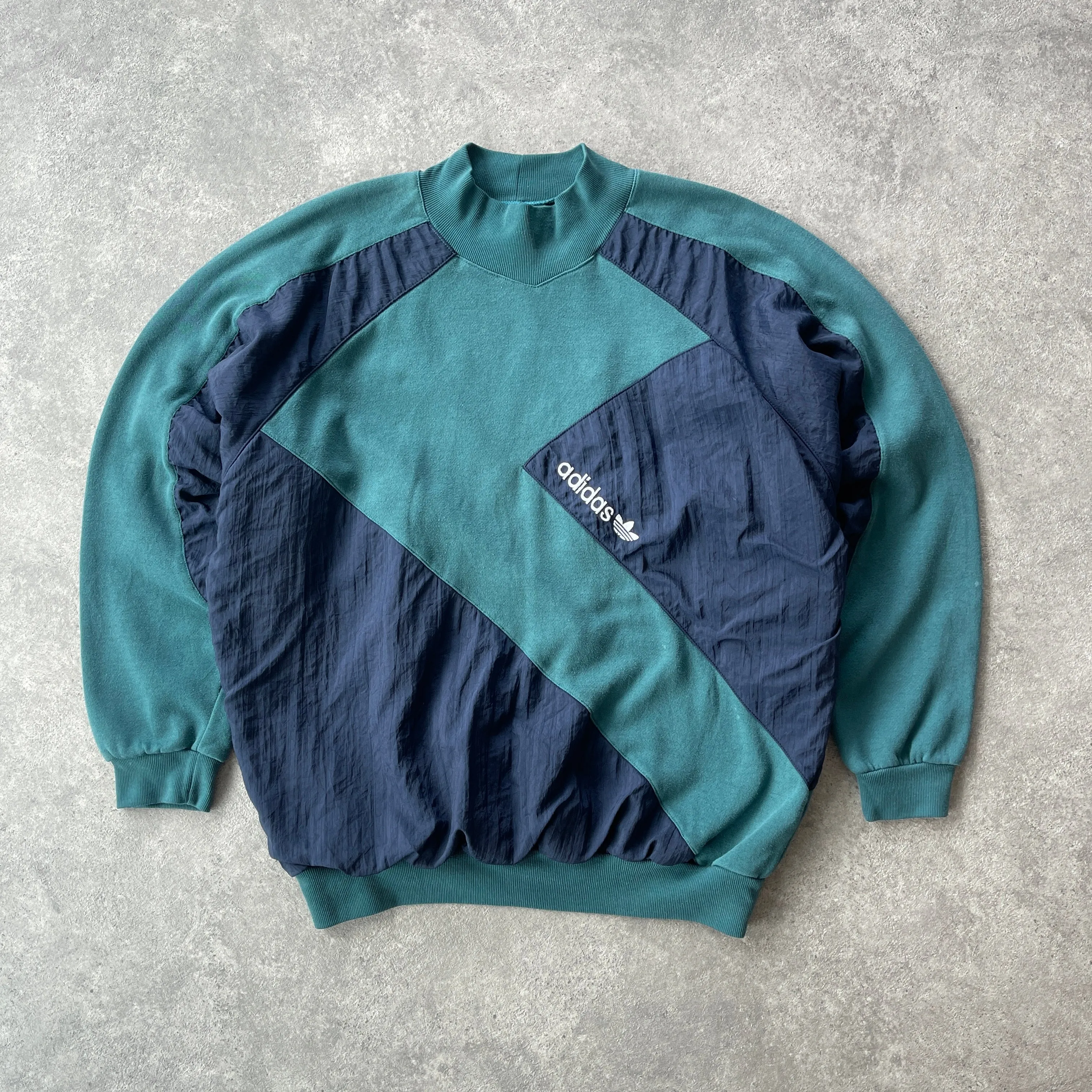 Adidas 1990s heavyweight colour block sweatshirt (L)