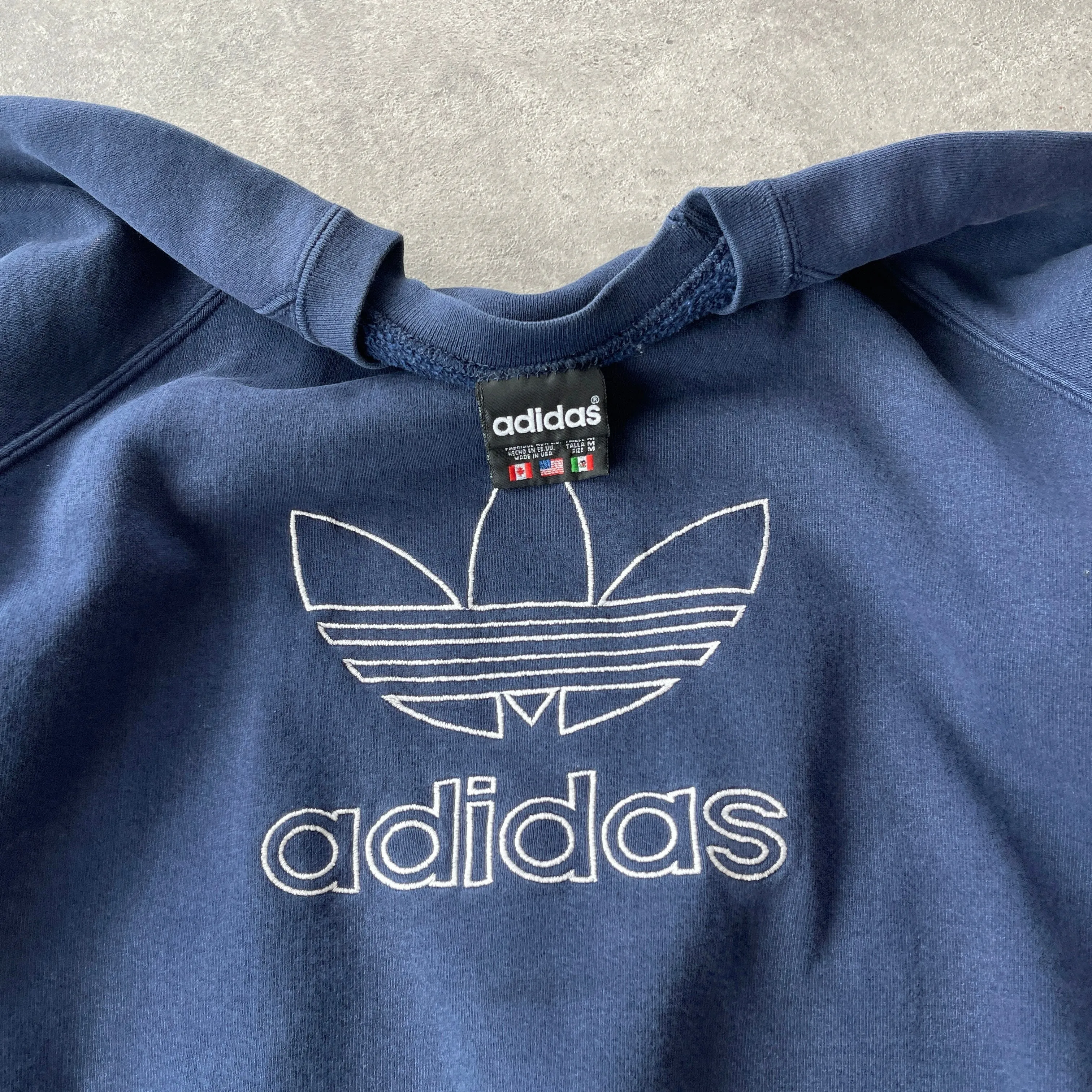 Adidas 1990s heavyweight embroidered sweatshirt (L)