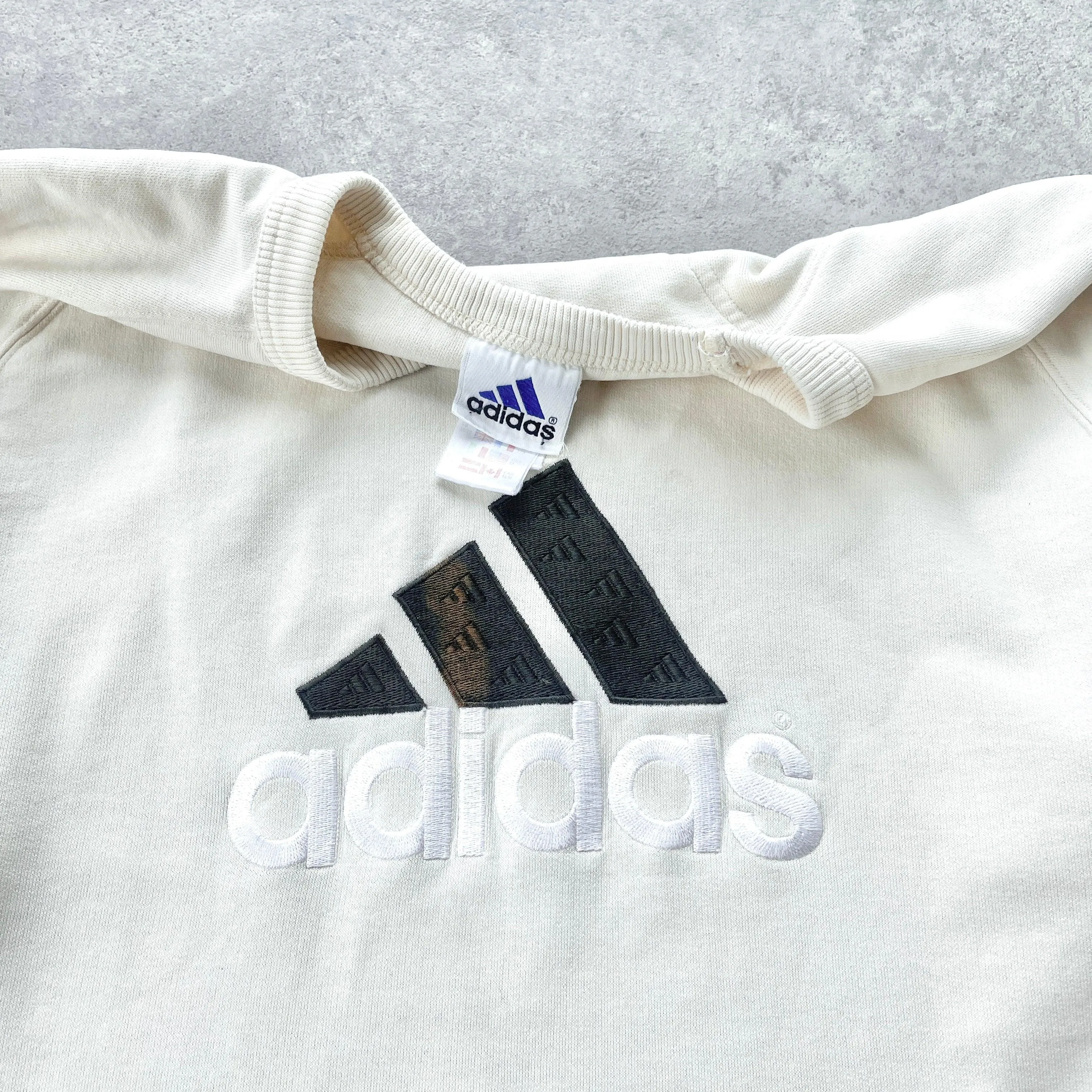 Adidas 1990s heavyweight embroidered sweatshirt (L)