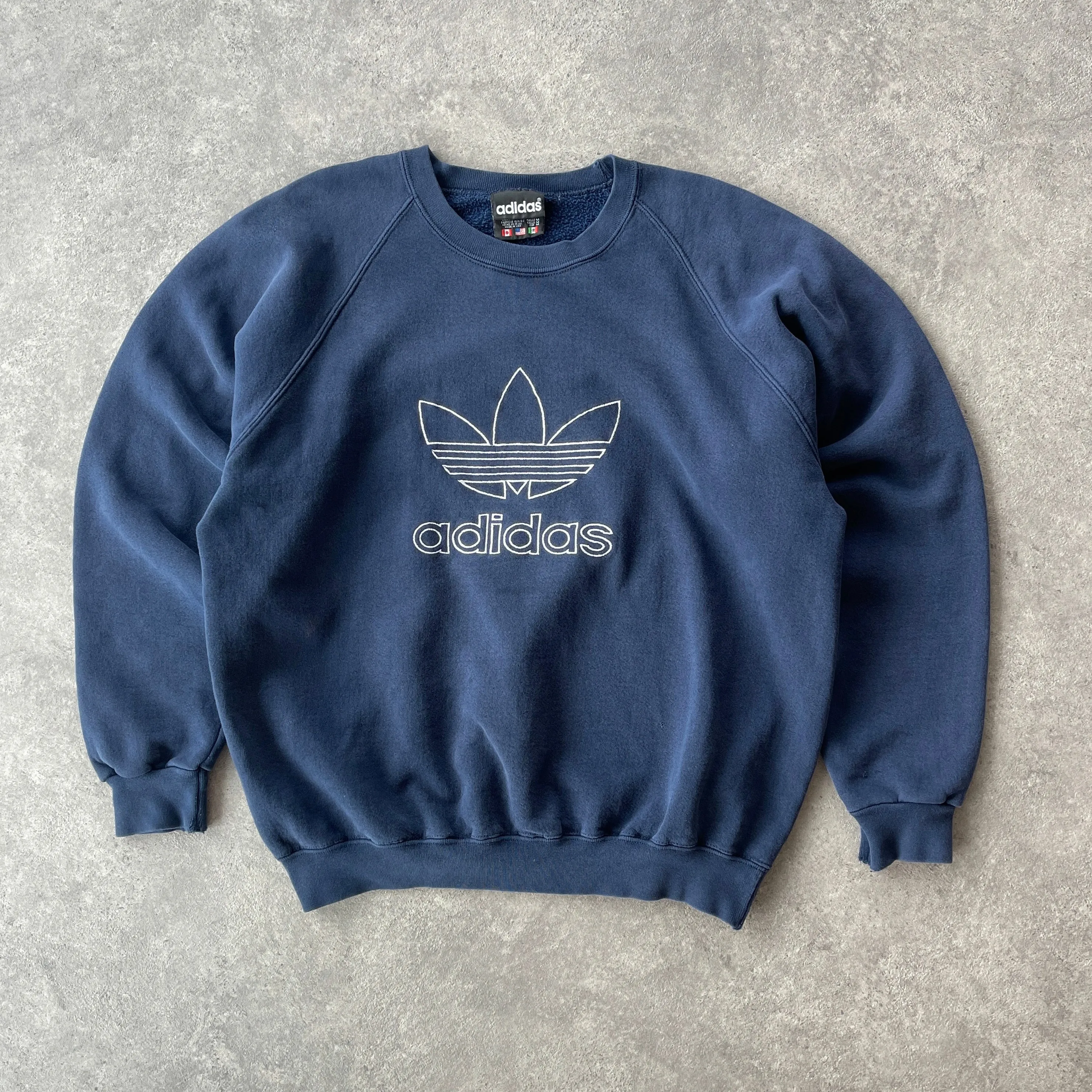 Adidas 1990s heavyweight embroidered sweatshirt (L)