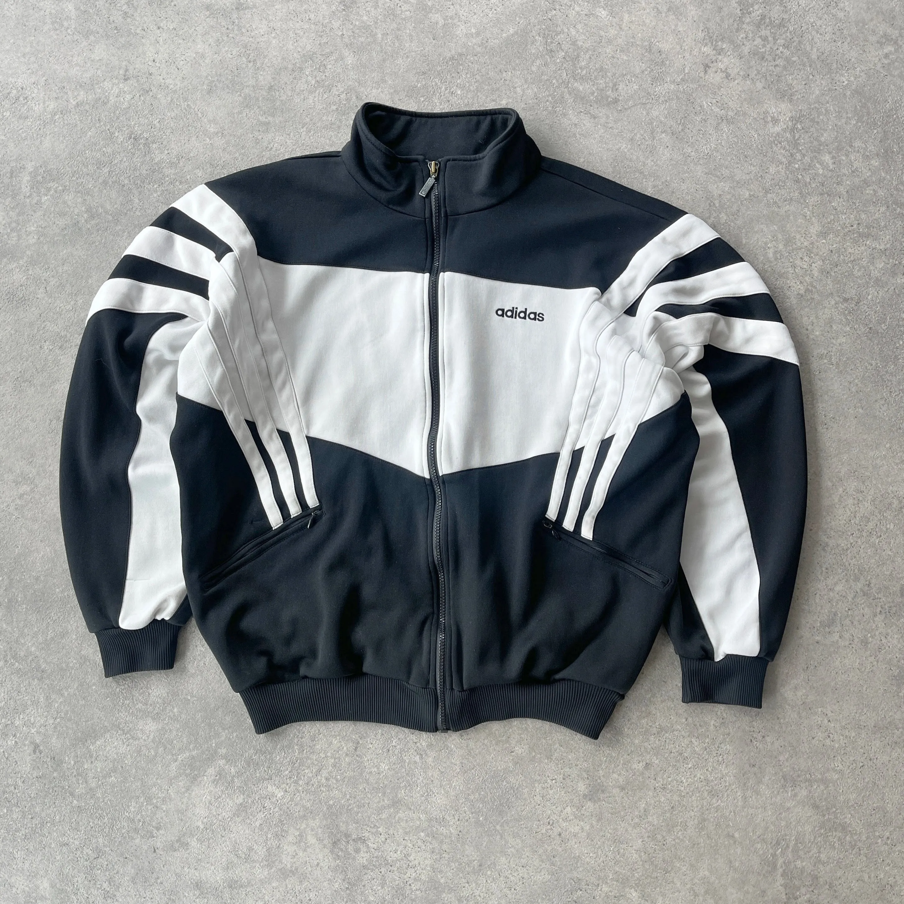 Adidas 1990s two tone embroidered track jacket (L)