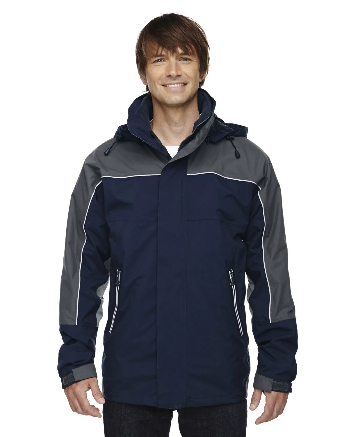 Adult 3-In-1 Seam-Sealed Mid-Length Jacket With Piping