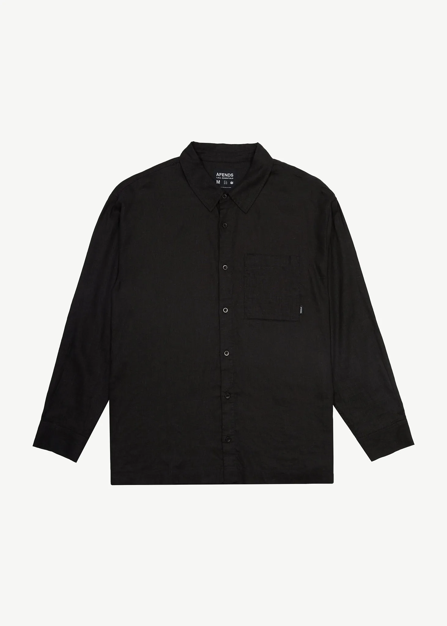 AFENDS Mens Everyday - Long Sleeve Shirt - Black