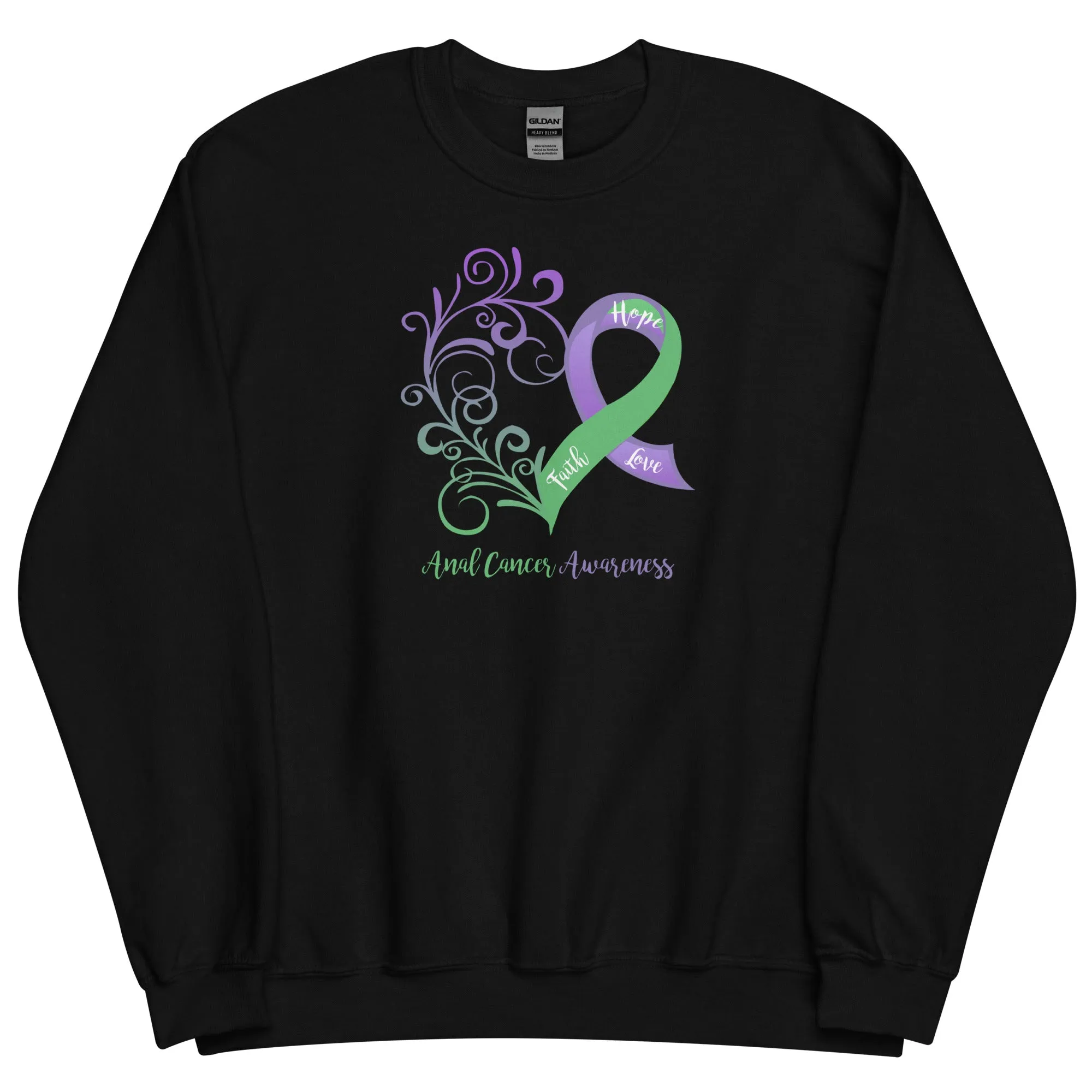 Anal Cancer Awareness Heart Sweatshirt (Several Colors Available)