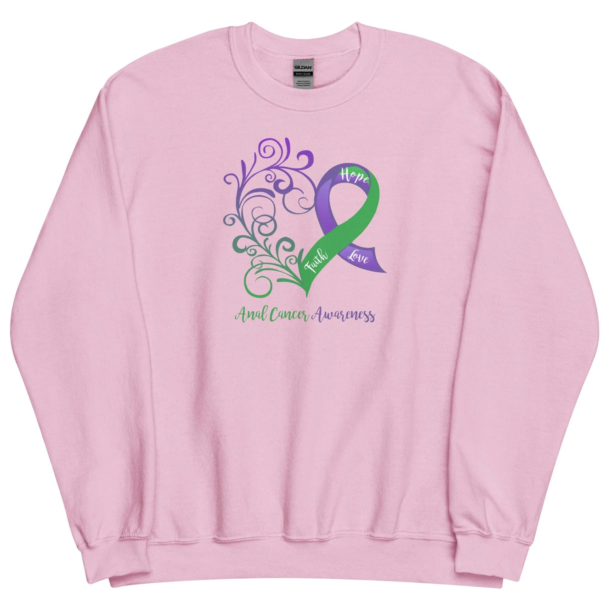 Anal Cancer Awareness Heart Sweatshirt (Several Colors Available)