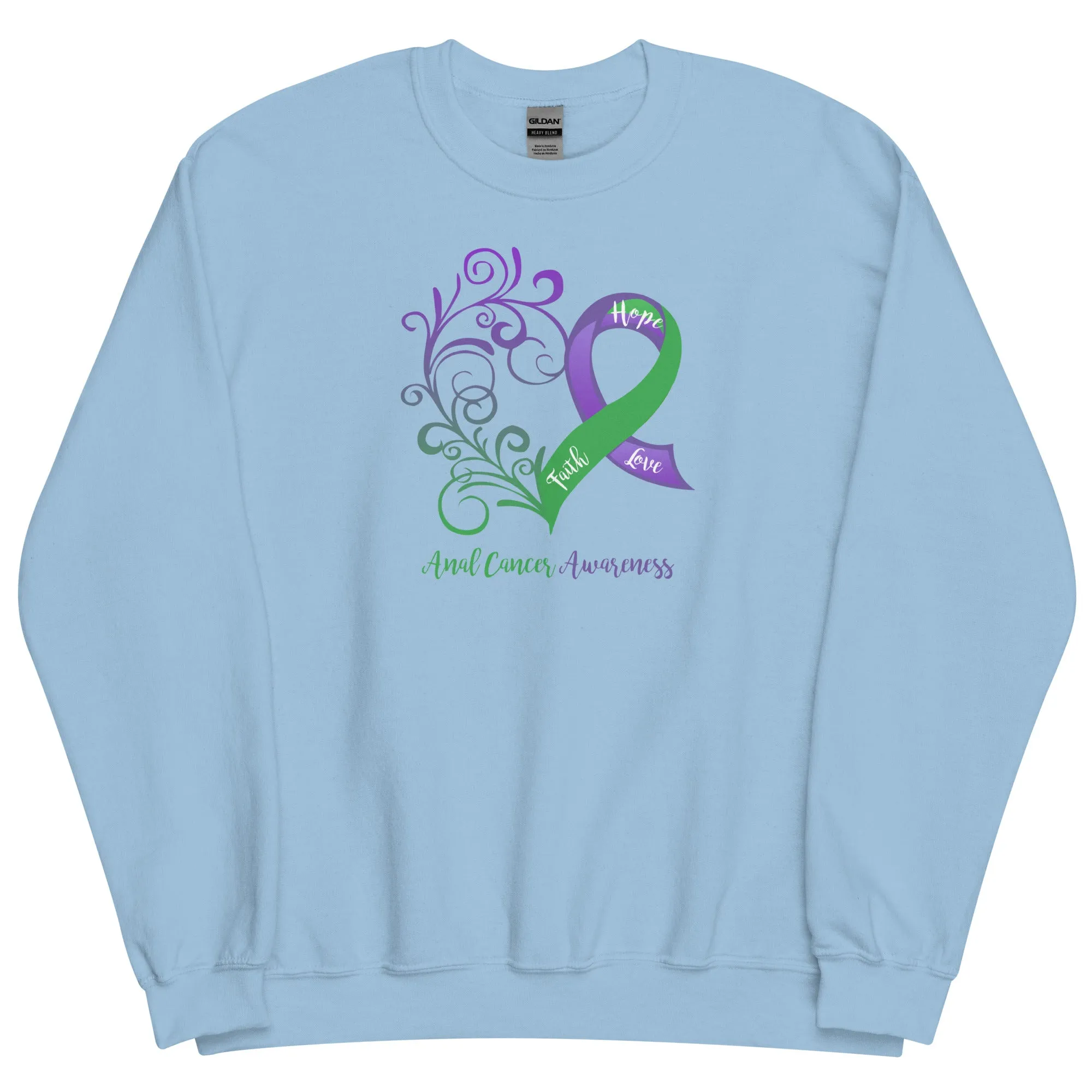 Anal Cancer Awareness Heart Sweatshirt (Several Colors Available)