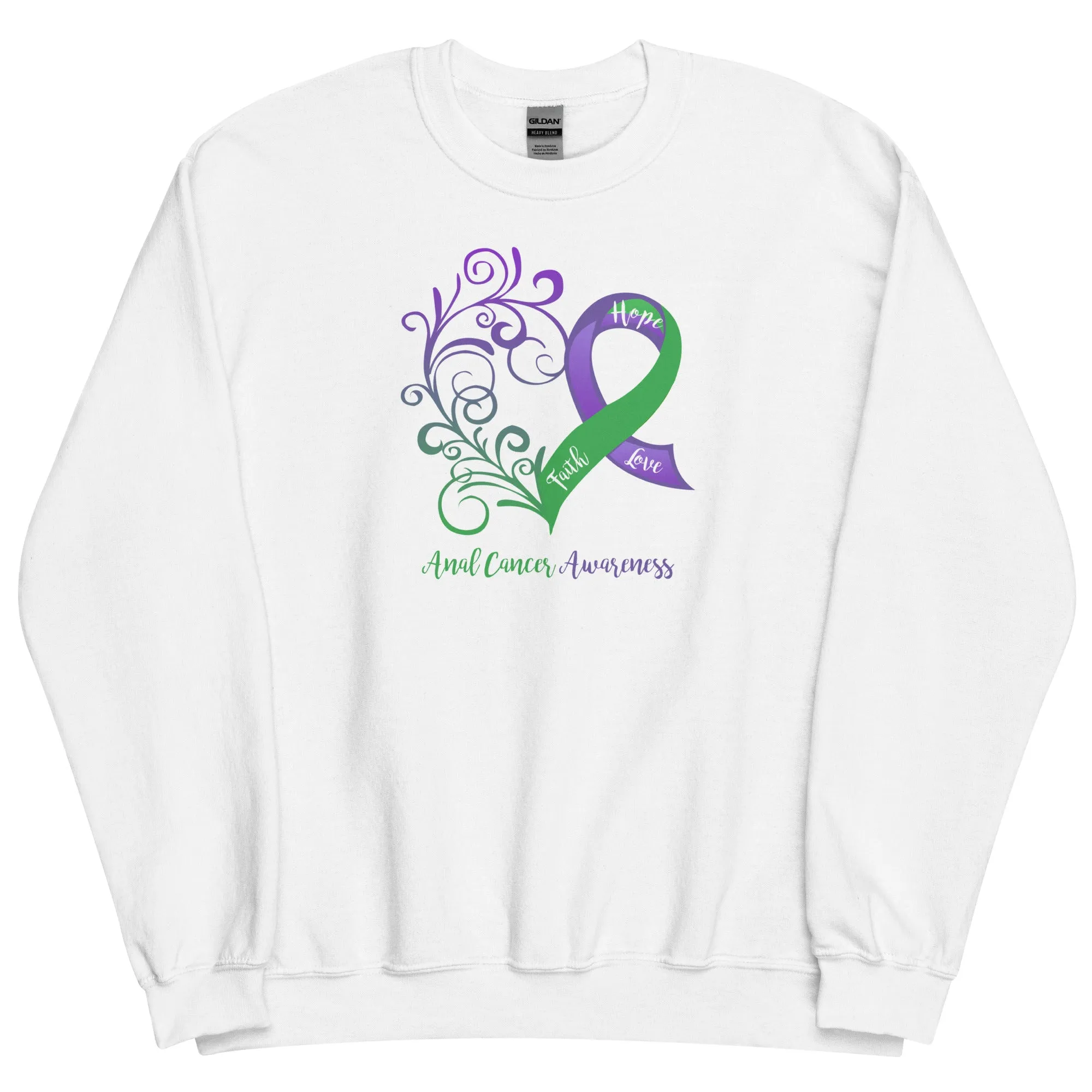 Anal Cancer Awareness Heart Sweatshirt (Several Colors Available)