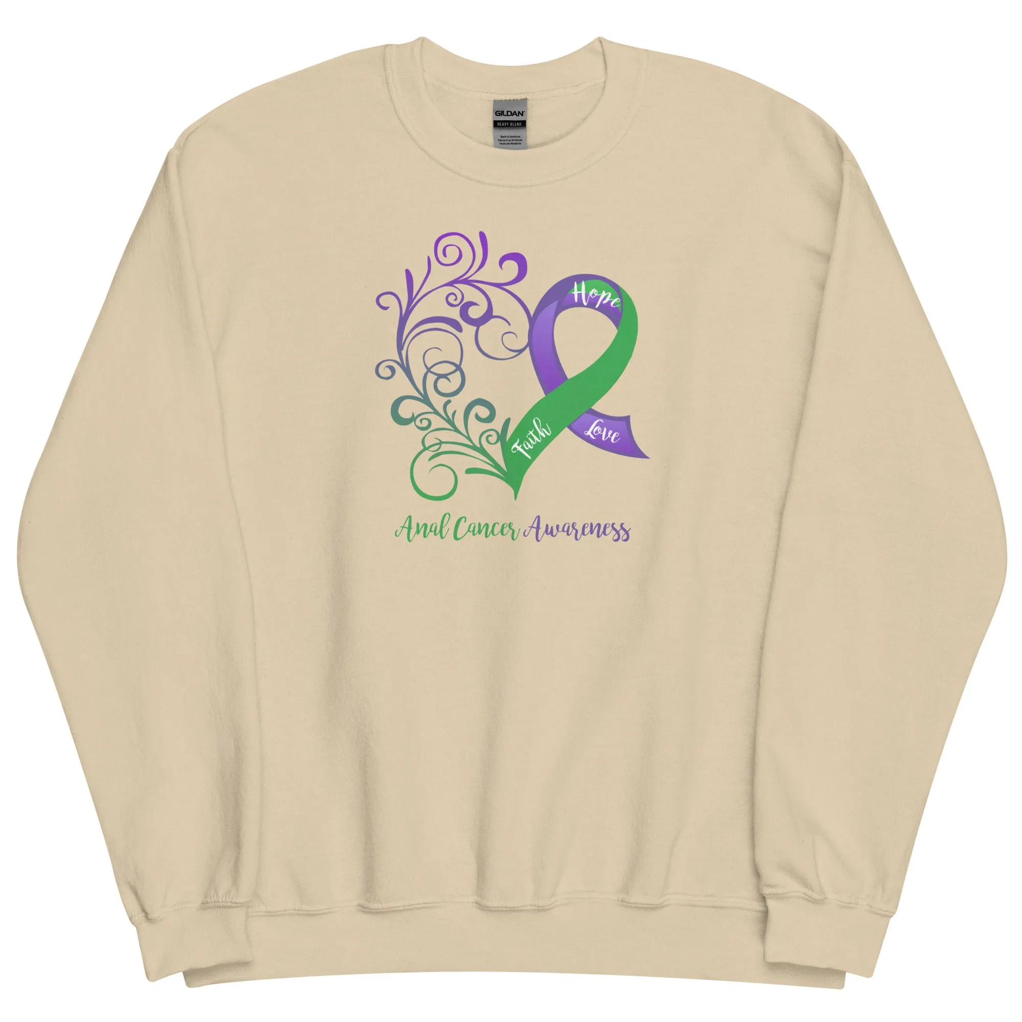 Anal Cancer Awareness Heart Sweatshirt (Several Colors Available)