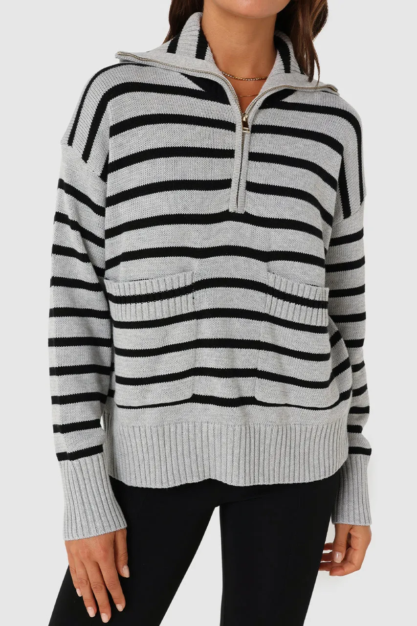 Aspen Knit Jumper | Grey/Black