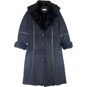 Balmain Faux Fur Lined Coat Black