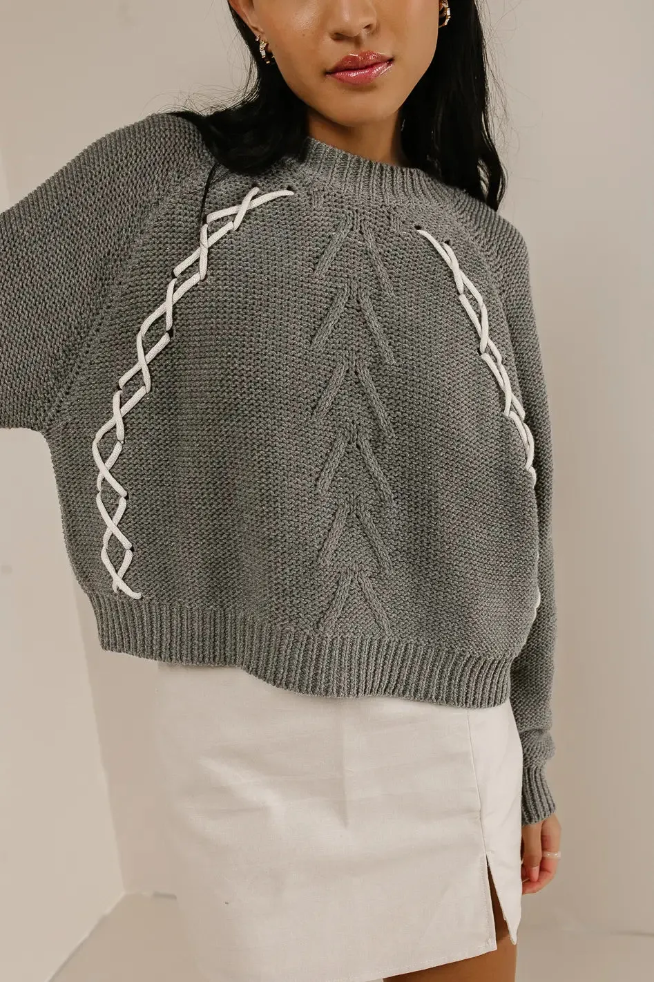 Bella Knit Sweater in Grey