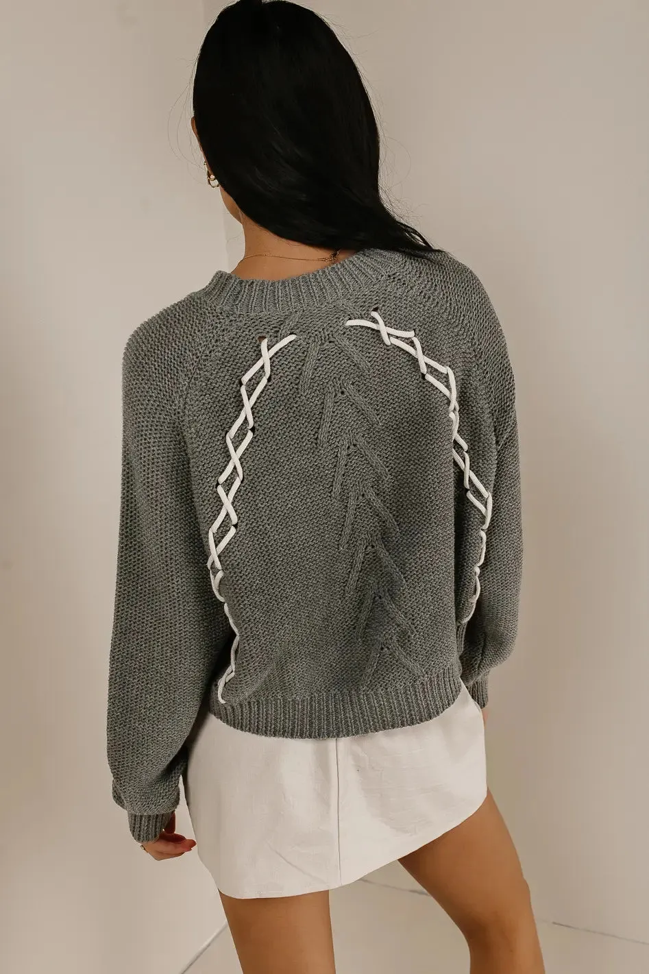 Bella Knit Sweater in Grey