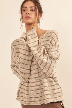 Best Day Ever Oversized Striped Knit Sweater