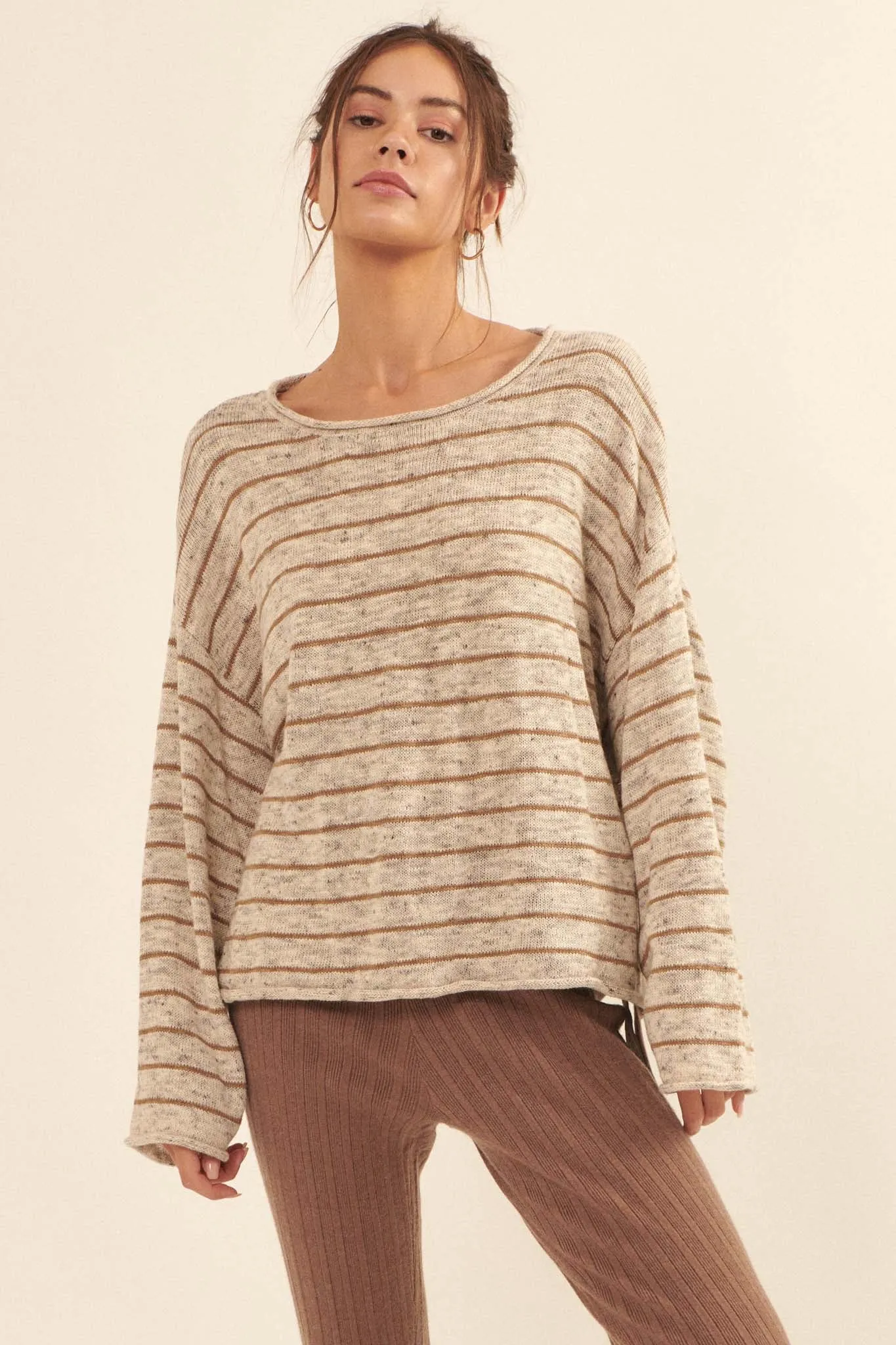 Best Day Ever Oversized Striped Knit Sweater