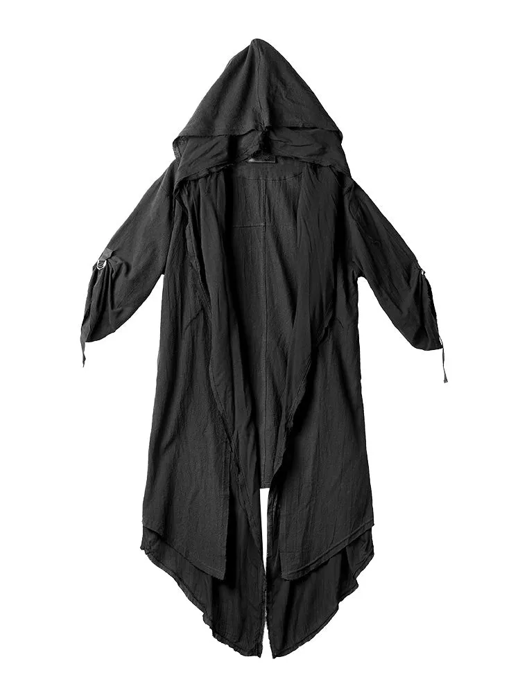 Black Cape Trench Coat Robe