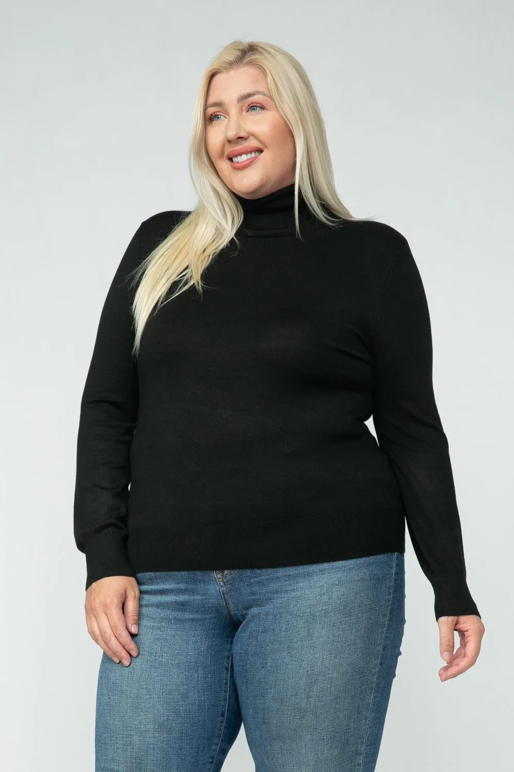 Black Long Sleeve Turtleneck Sweater