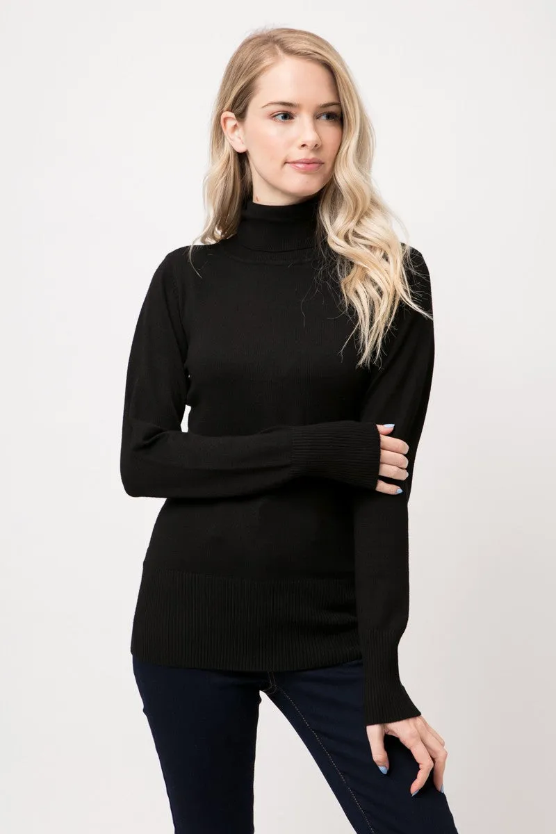 Black Long Sleeve Turtleneck Sweater