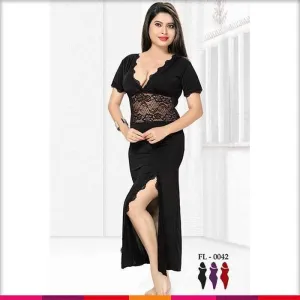 Black Nighty - FL-0042 - Flourish Nightwear