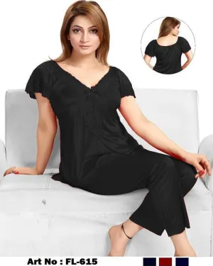 Black Nighty - FL-615 - Flourish 2 Piece Nightwear