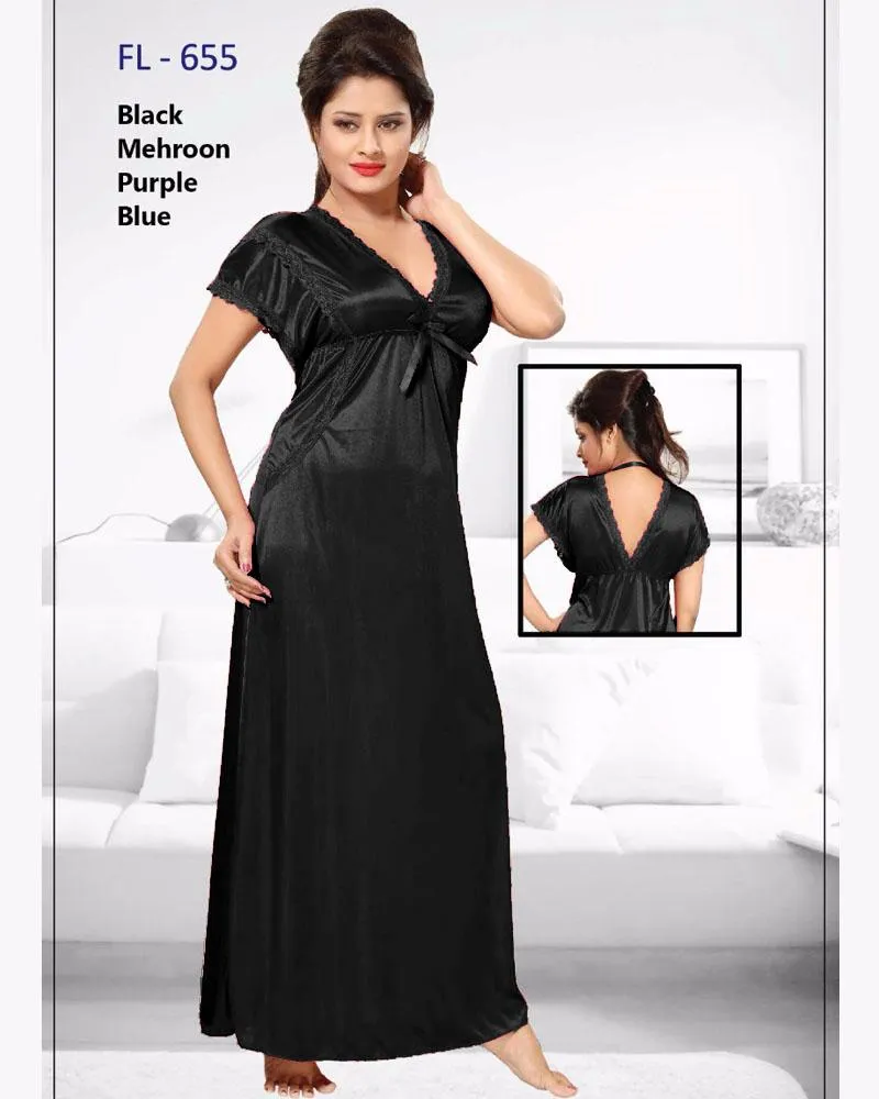 Black Stylish FL-655 - Flourish Exclusive Bridal Nighty Collection