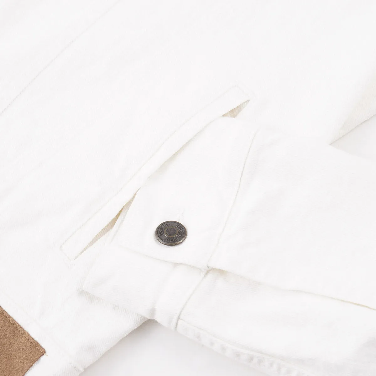 Boglioli Cream White Denim Jean Jacket