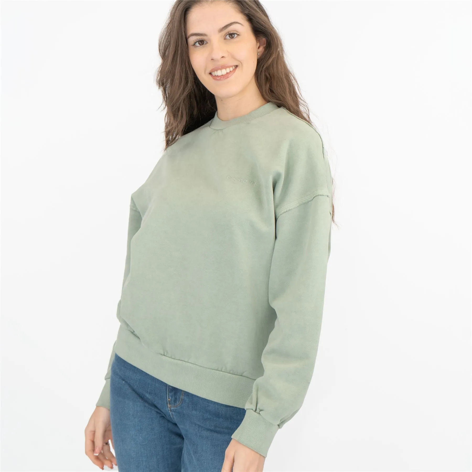 Carhartt Women Green Sweatshirts Long Sleeve Tops