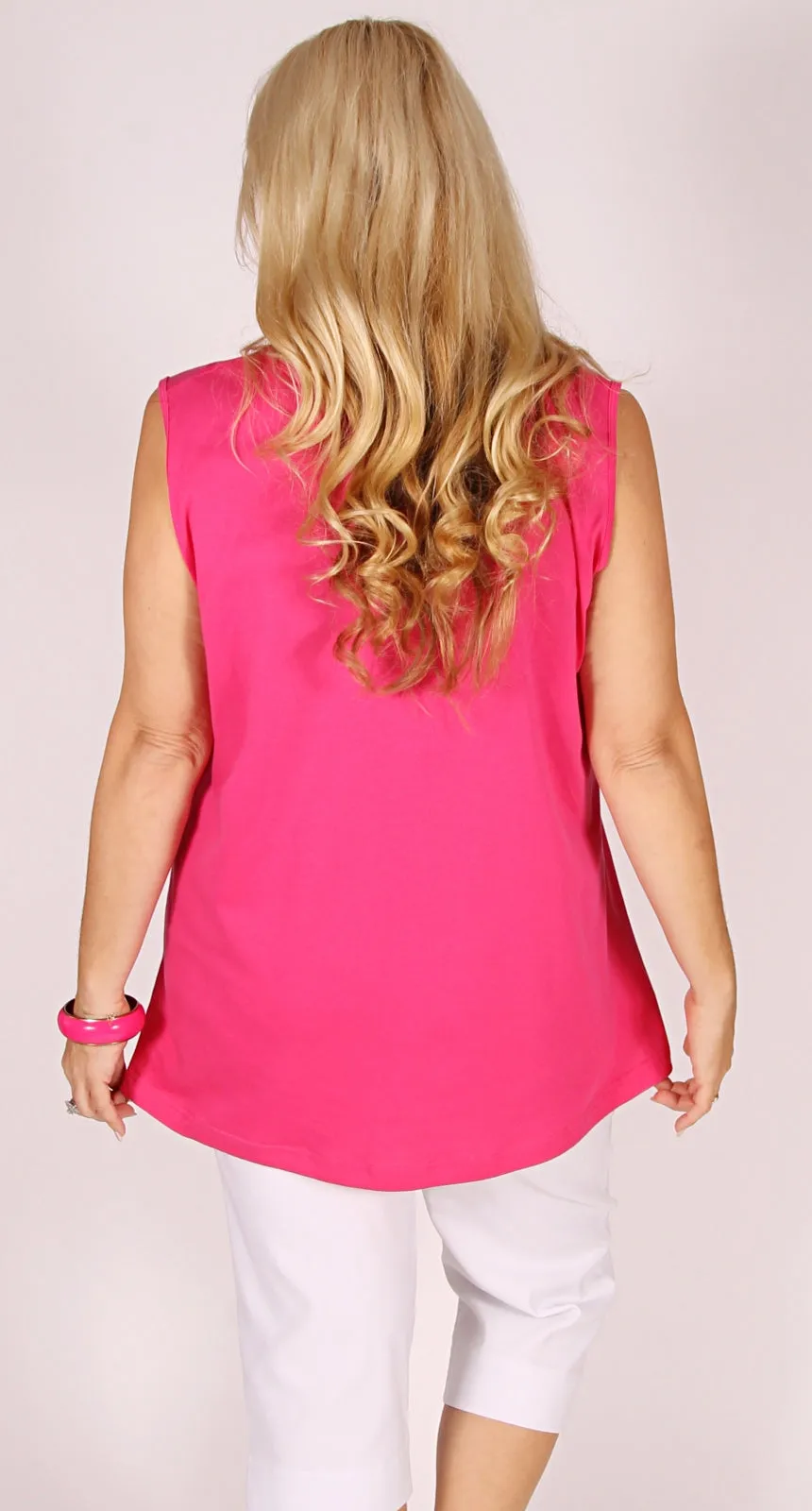 Cool Cotton Knit Cami Fuchsia