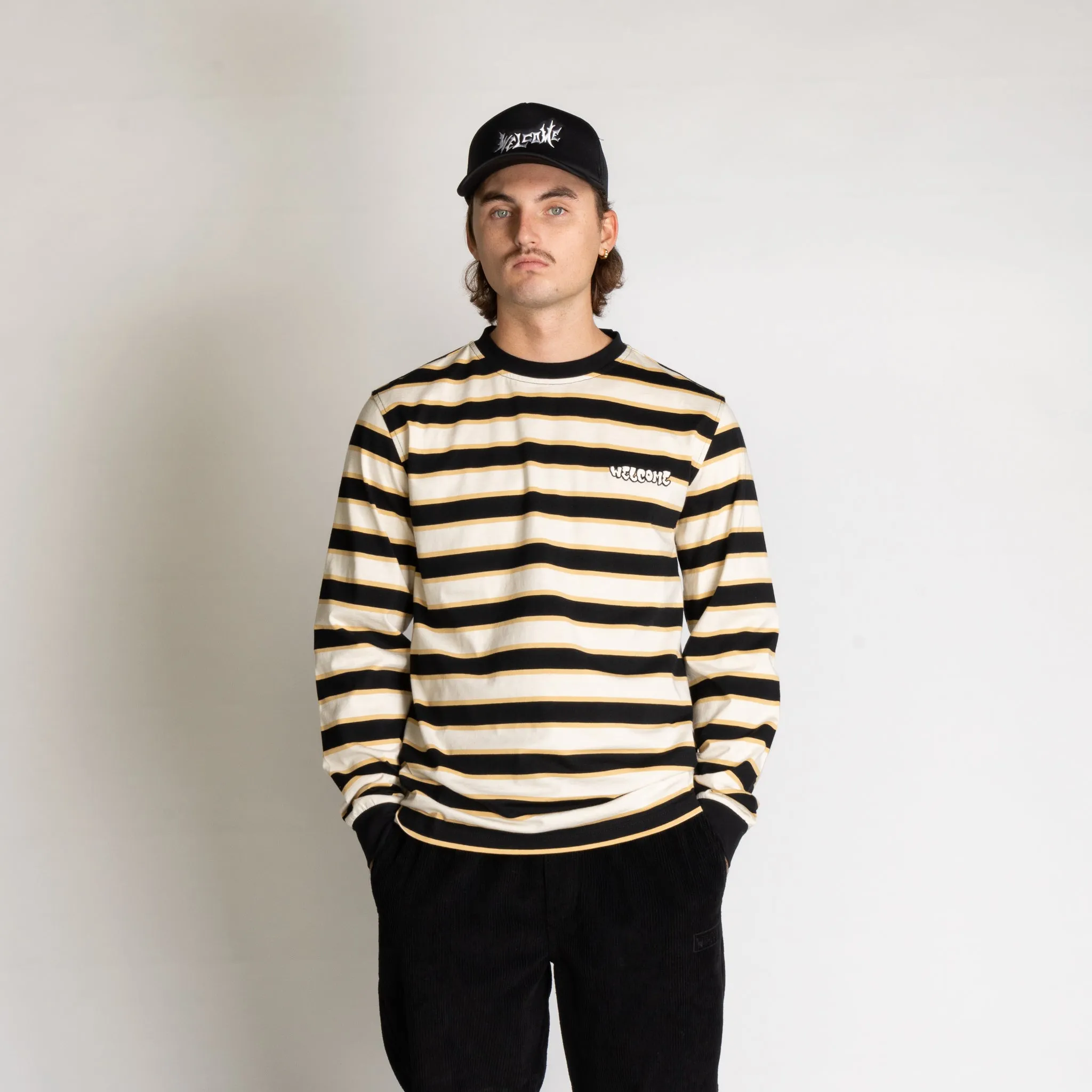 Cooper Stripe Sleeve Knit - Bone