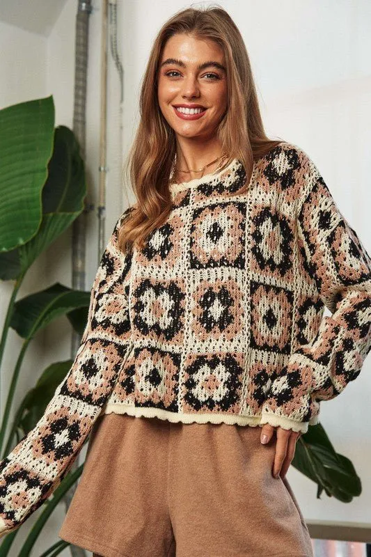 Crochet Pullover Sweater Top