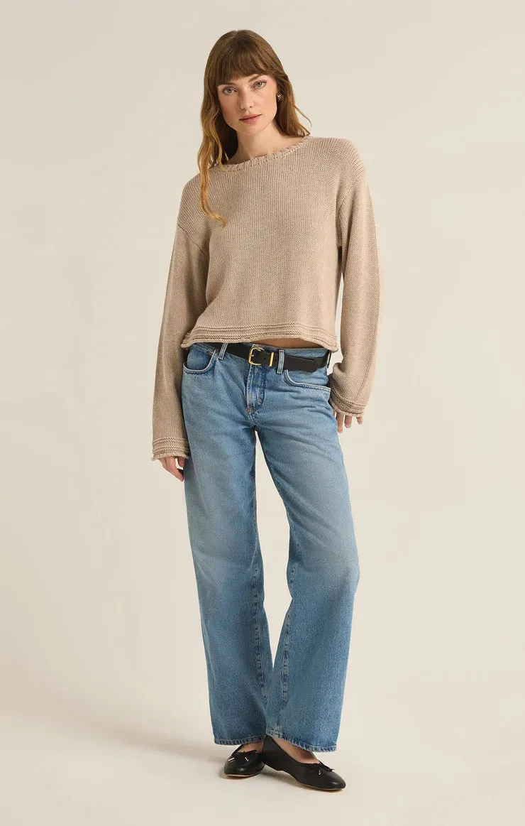 Emerson Cropped Sweater (Oatmeal)