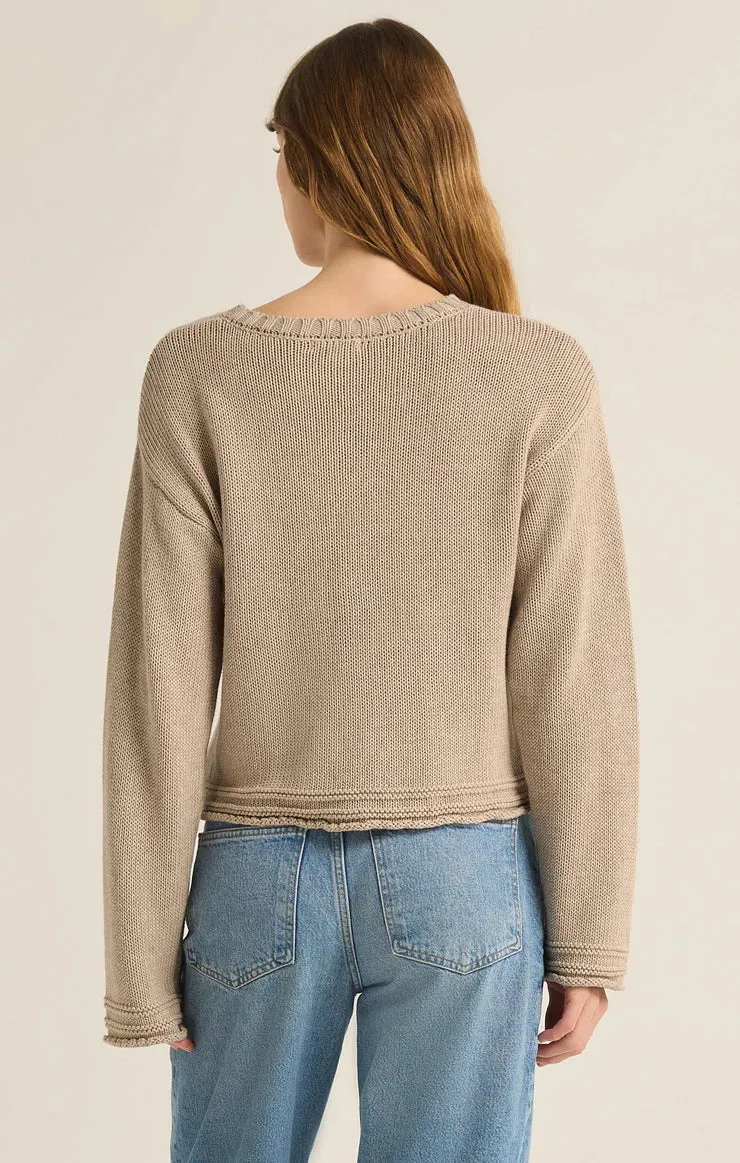 Emerson Cropped Sweater (Oatmeal)