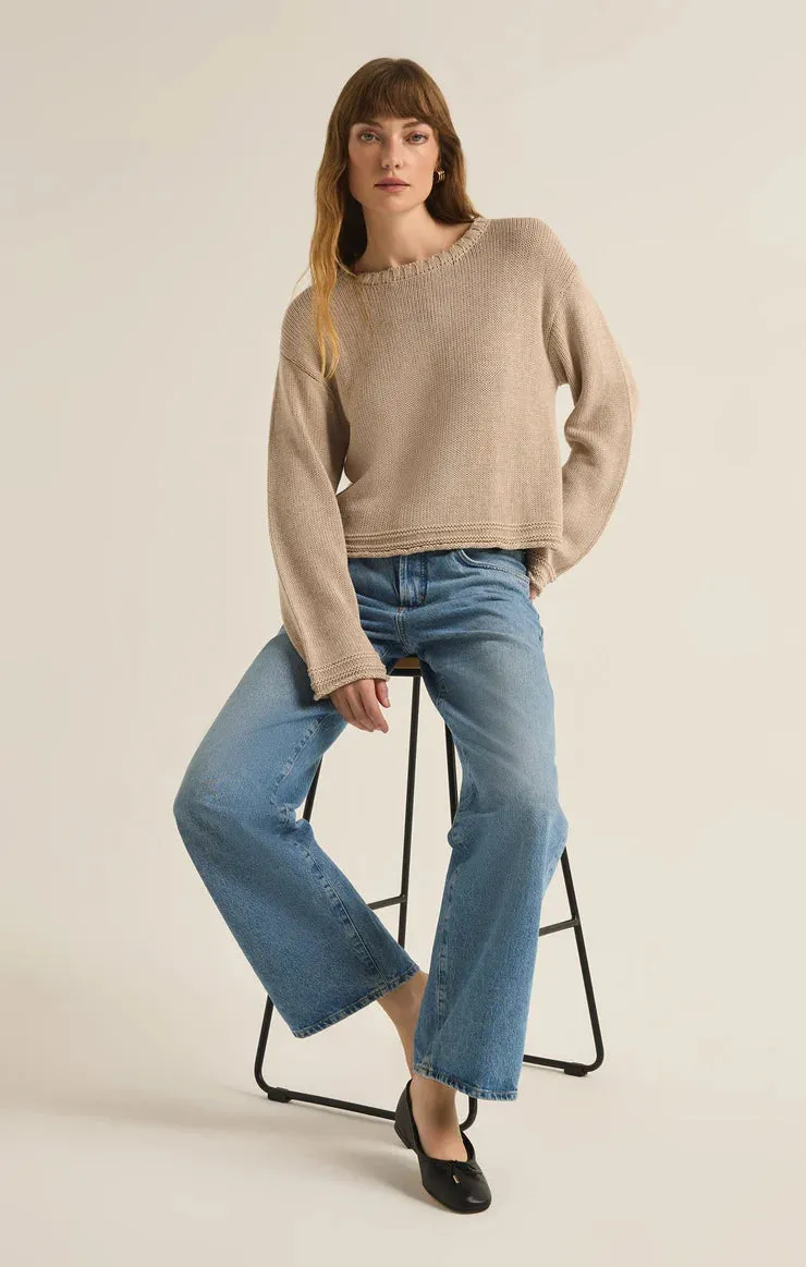 Emerson Cropped Sweater (Oatmeal)