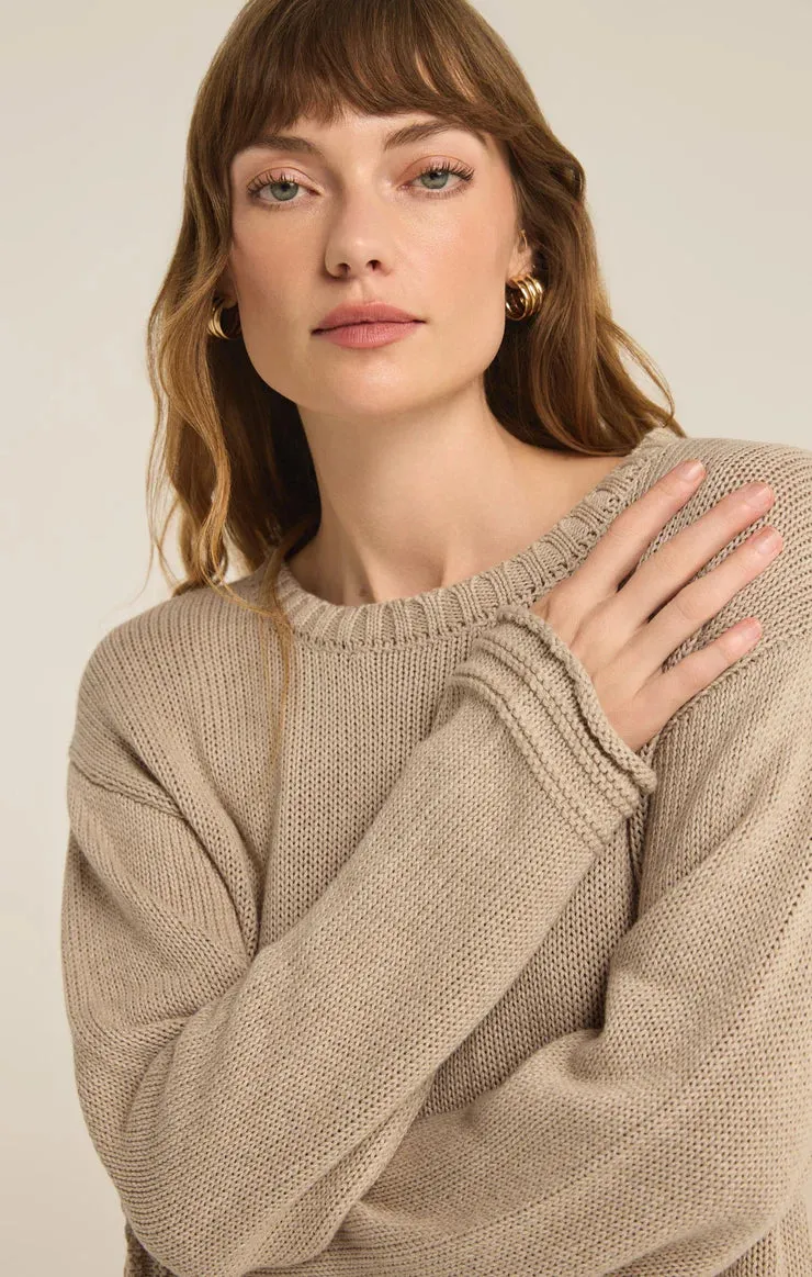 Emerson Cropped Sweater (Oatmeal)