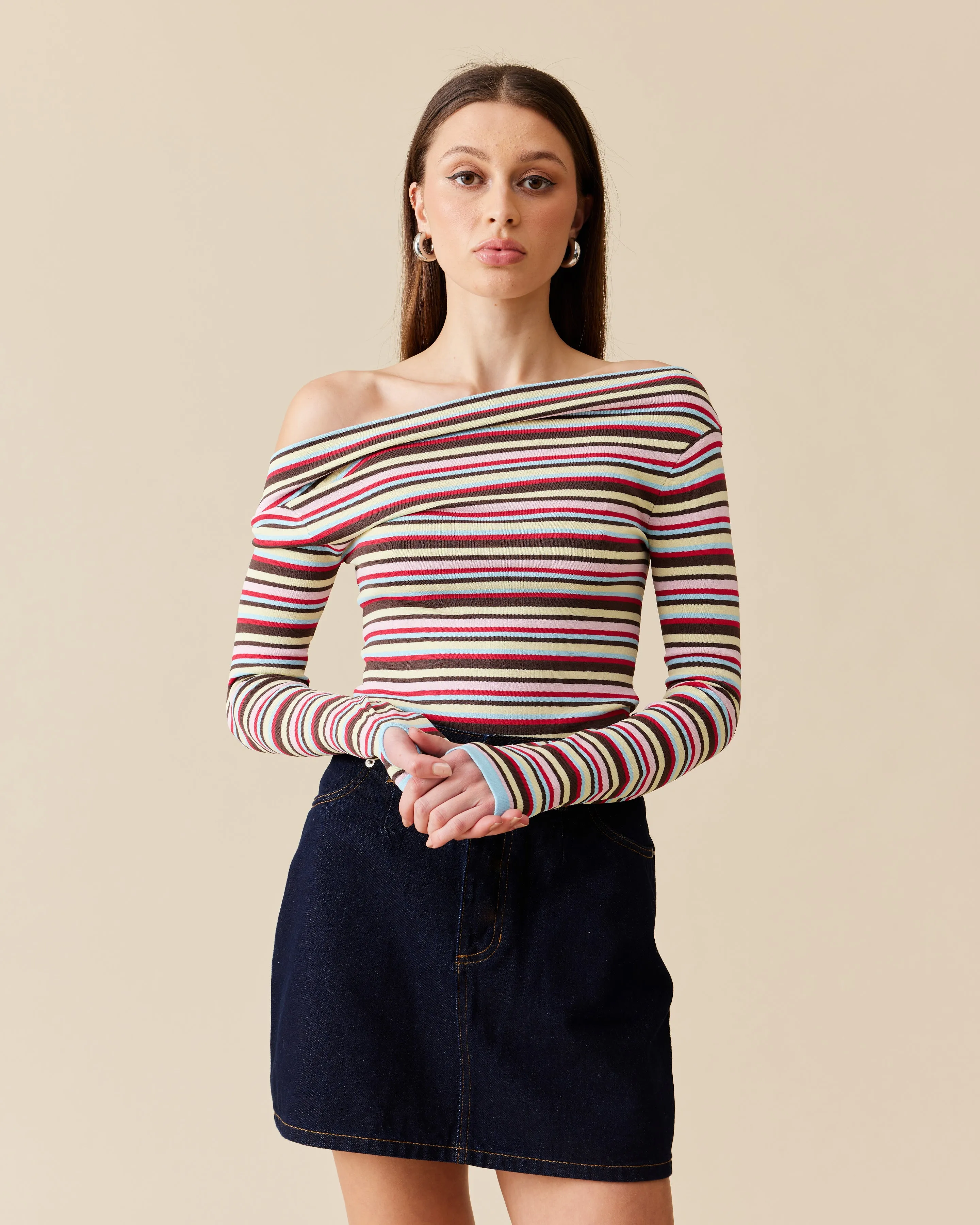 EMMA KNIT LONG SLEEVE  CANDY STRIPE