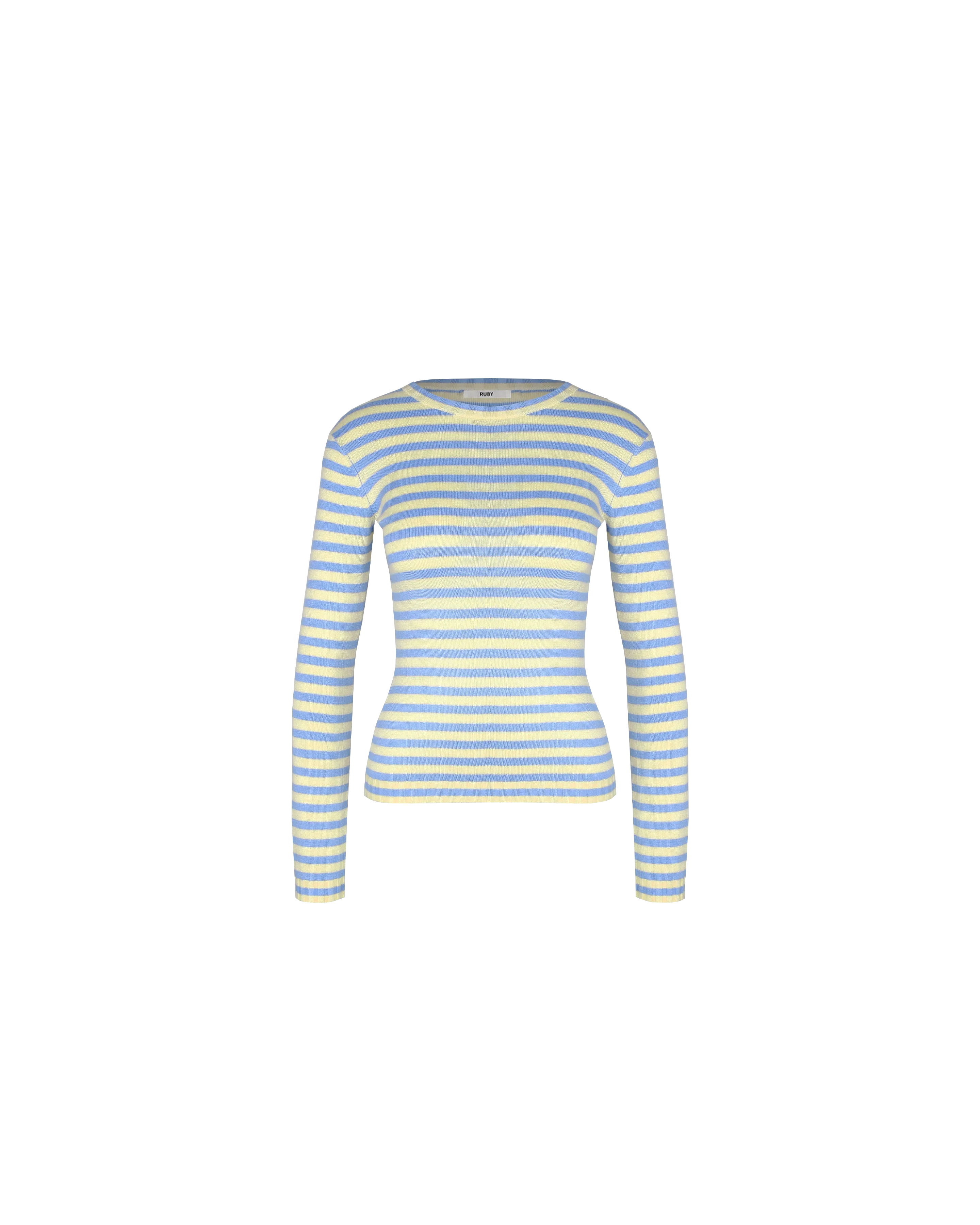 ESME LONG SLEEVE BLUE BUTTER STRIPE