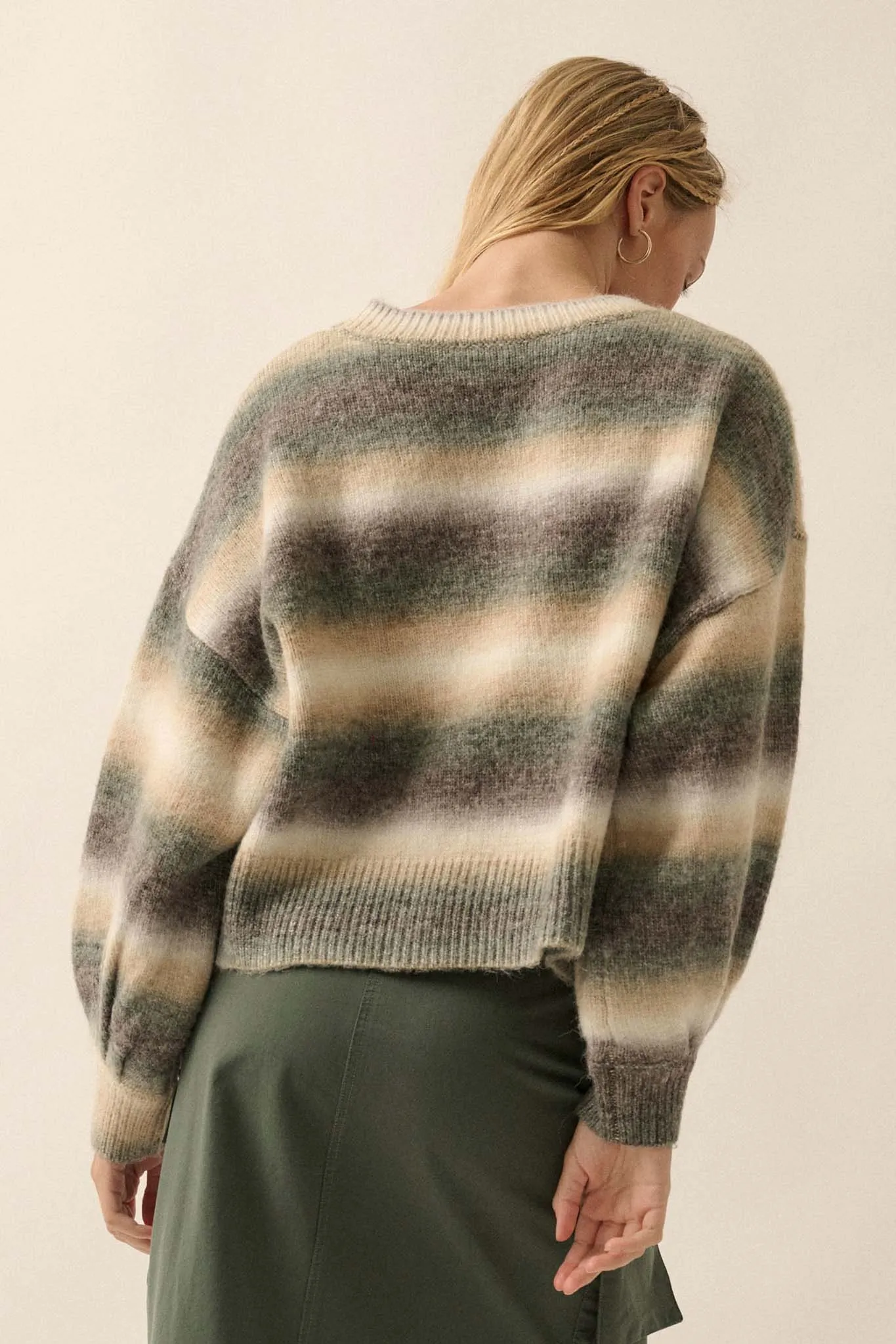 Fade Into You Ombre Striped Sweater