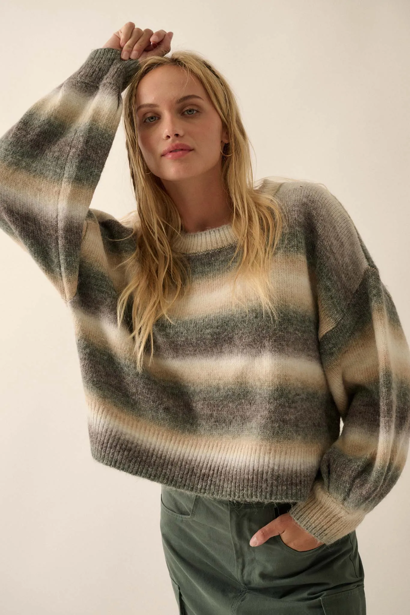 Fade Into You Ombre Striped Sweater