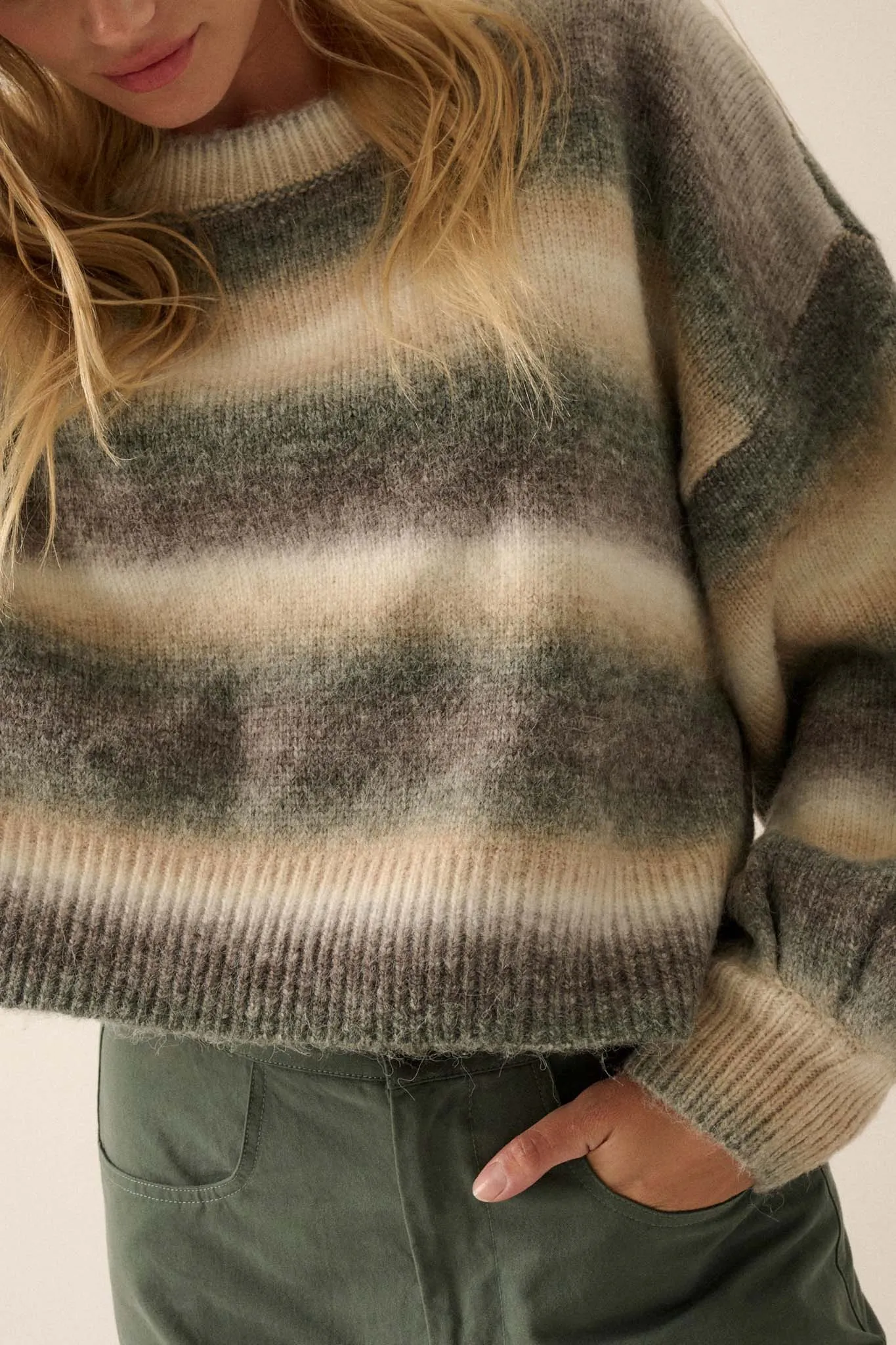 Fade Into You Ombre Striped Sweater