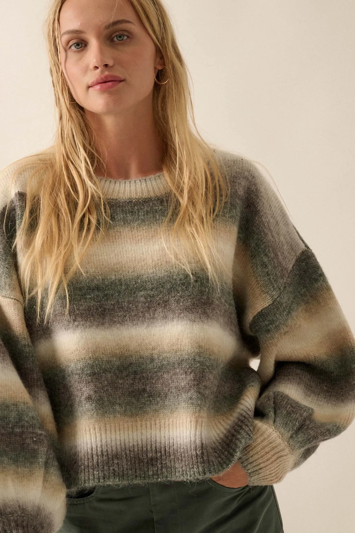 Fade Into You Ombre Striped Sweater