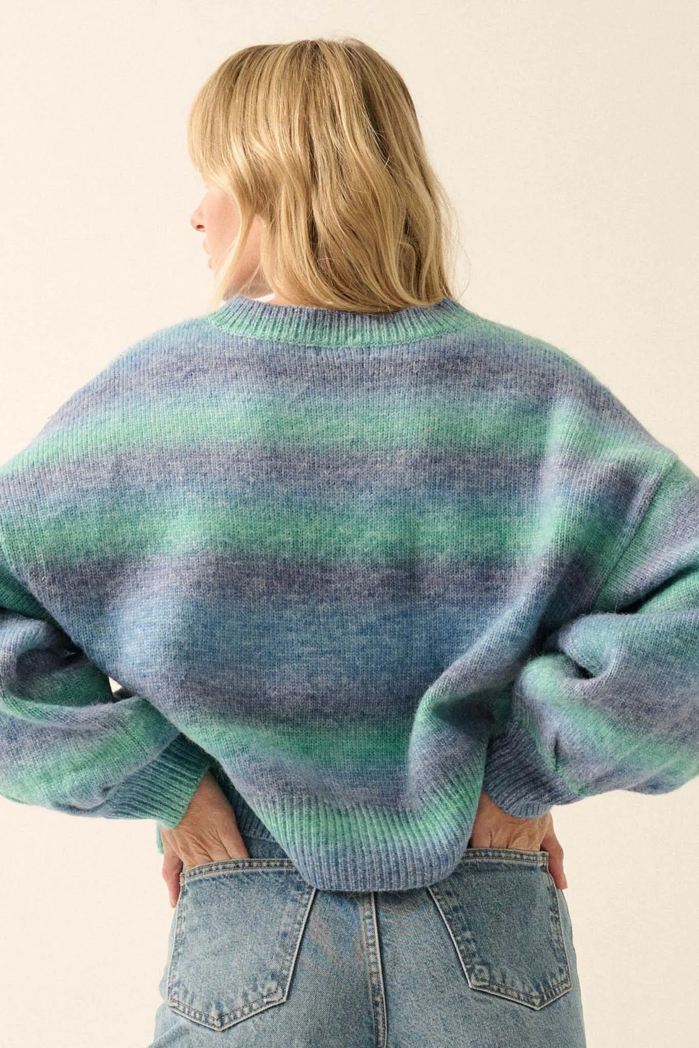 Fade Into You Ombre Striped Sweater