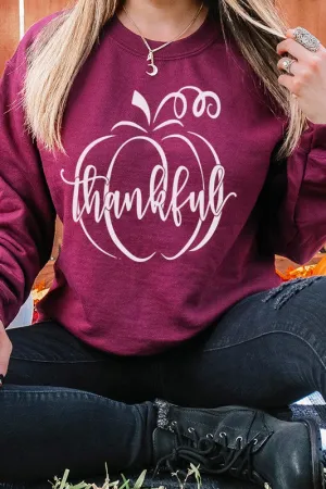 Fall Sweatshirt Thankful Pumpkin