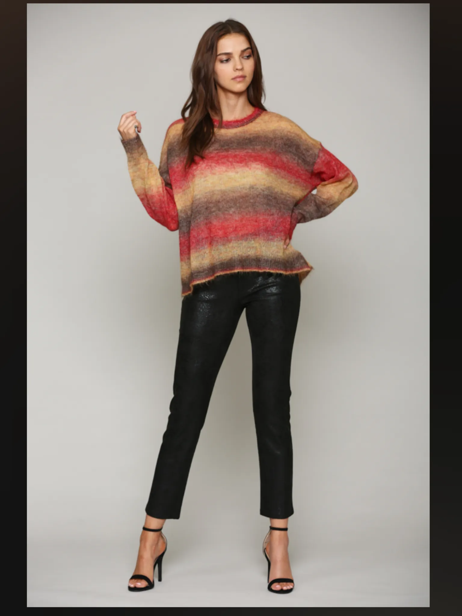 FATE LIGHT WEIGHT MULTI COLOR SWEATER - RED