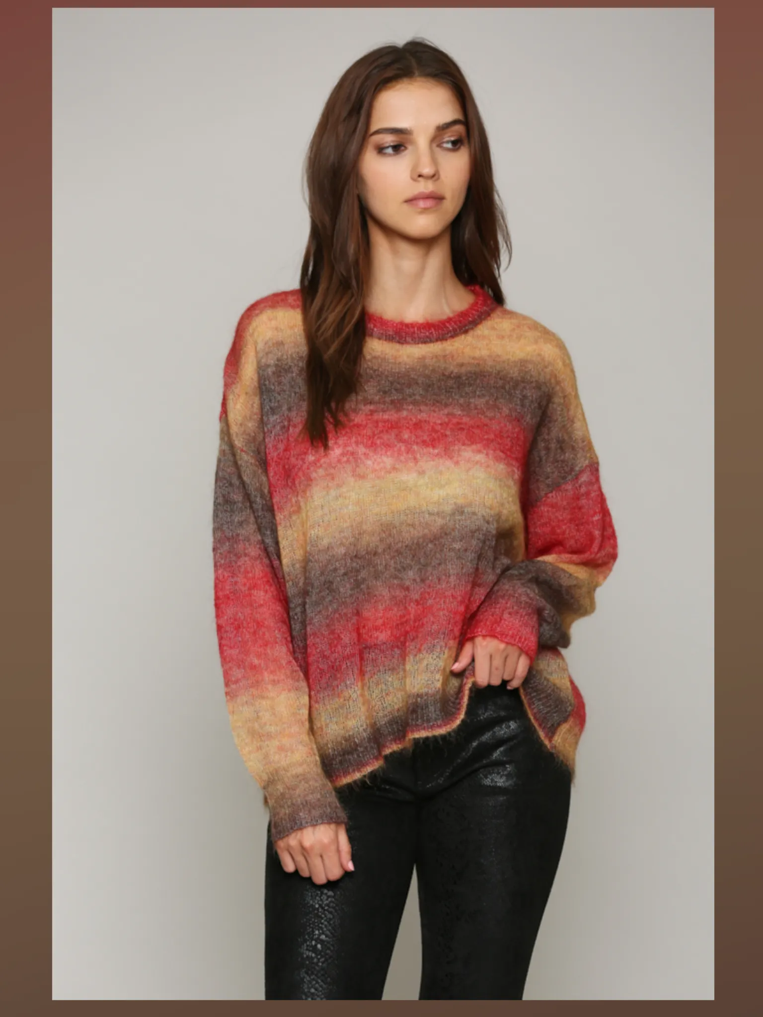 FATE LIGHT WEIGHT MULTI COLOR SWEATER - RED