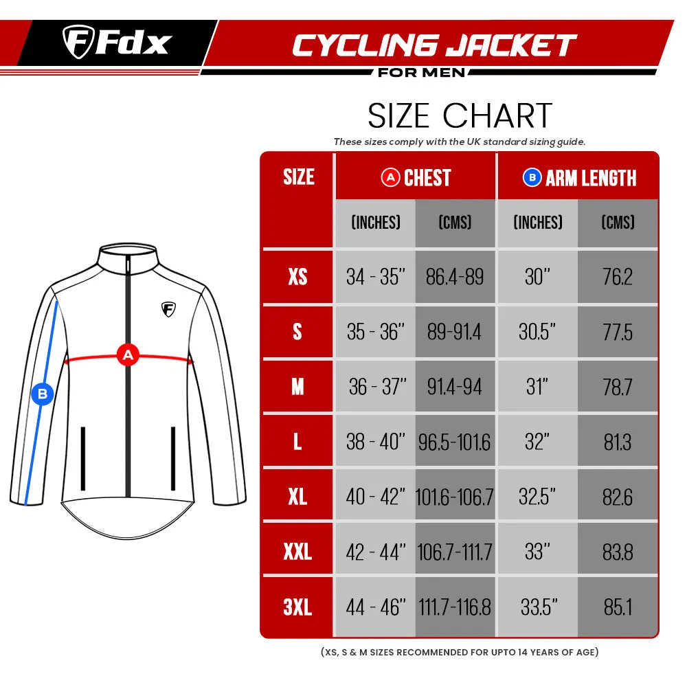 Fdx J20 Yellow Windproof & Waterproof Men's & Boy's Cycling Jacket